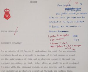 Harold Wilson's frank comments on Tony Benn's memo calling for an alternative economic strategy, March 1975