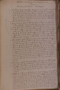 Treasury minute book recording unlicensed boats selling ale to schoolboys