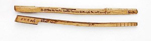 Wooden tally sticks used for recording payments