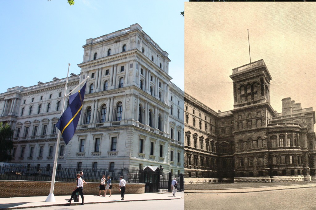 Halved picture of the same framed photograph but 100 years apart that joins up